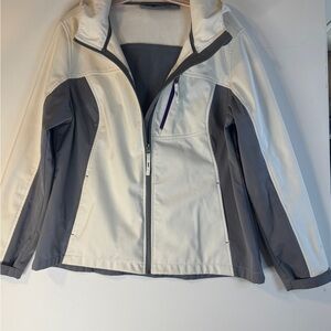 Women's White and Gray Ski Jacket